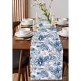 thumbnail image 4 of Ldtrchee Coastal Ocean Coral Table Runner 90 Inches, Blue Shell Conch Starfish Sea Grass Bed Runner Dresser Scarves Tabletop for Indoor Outdoor Parties/Ceremony/Banquet, 13" x 90", 4 of 8