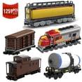 thumbnail image 2 of Juego de bloques de construcción de tren cisterna de ciudad Moc, locomotora de pasajeros pesada Retro, transporte ferroviario, juguetes de ladrillos de alta tecnología, regalos para niños, nuevo, 2 of 4