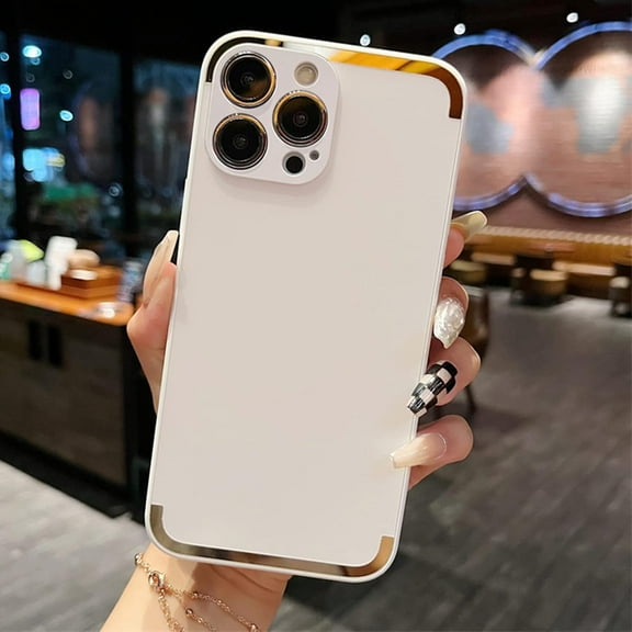 Compatible with iPhone 14 Pro Max Electroplating Frosted Case Thin Fashion Lens Protection Bumper Matte Slim Protection Shockproof Case for Women Girls