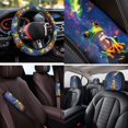 thumbnail image 4 of Uorisanigo Frog Starry 14 Pack Cars Accessories Set with Auto Seat Covers and Steering Wheel Cover and Auto Headrest Cover Car Console Cover Seat Belt Pads Personalized Fit Most Car SUV, 4 of 6