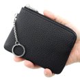 thumbnail image 4 of Zipper Small Coin Money Wallet Card Case Key Case Fashion Ladies Coin Purse Classic Lychee Pattern PU Leather Clutch Thin Simple Bag, 4 of 4