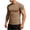 Khaki, variant on Slim Fit Athletic Shirts for Men Short Sleeve Crew Neck Lightweight Breathable Tees Performance Apparel Workout Tops for Sports Gray L