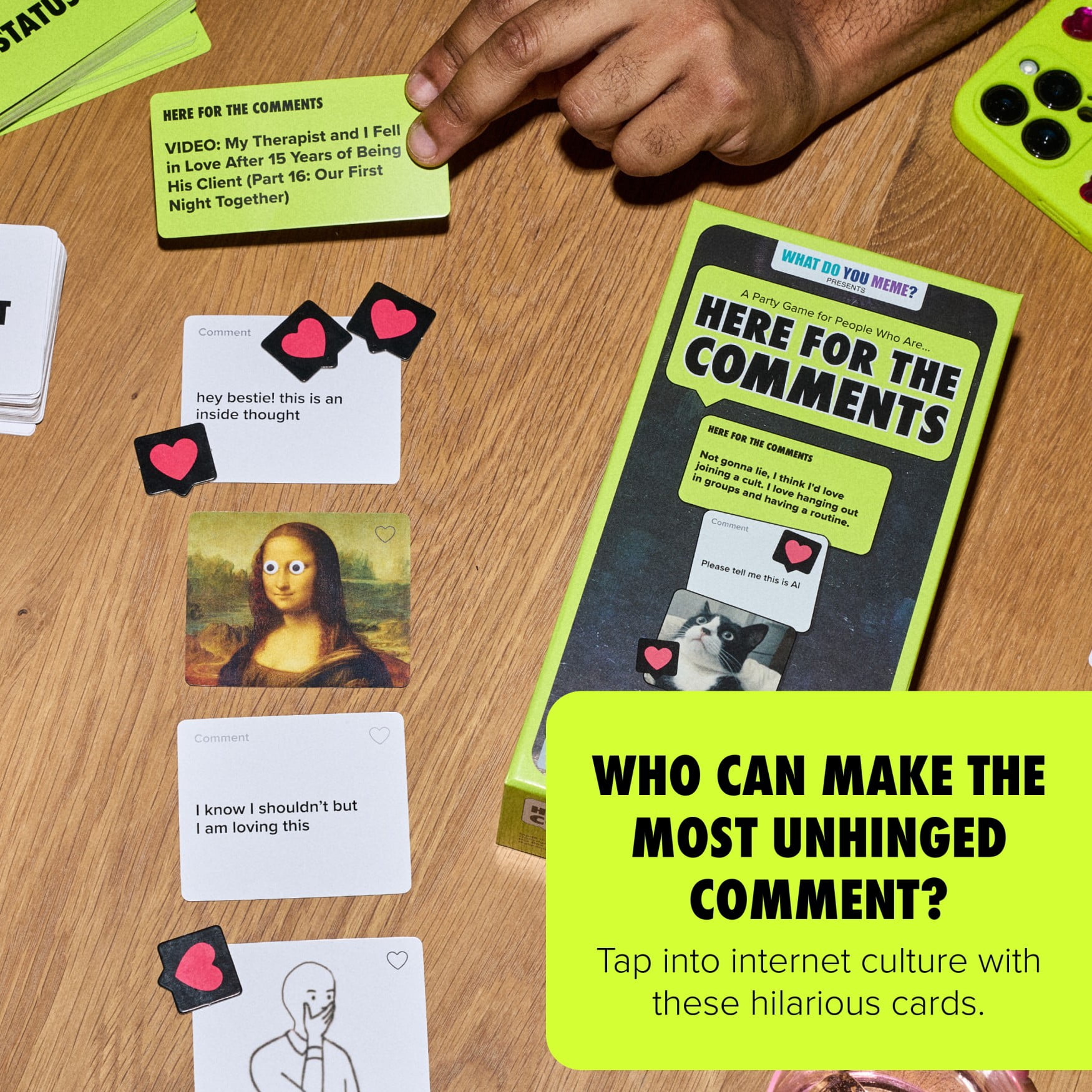 Here for The Comments by Relatable, Adult Party Game Built on Internet Culture, Fun Tailgate Game