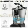 thumbnail image 7 of Zulay Electric Citrus Juicer - Stainless Steel, 160W Powerful & Quiet, Interchangeable Cones for Orange Lemon Grapefruit Lime  - Filters Seeds Pulp - Dishwasher Safe - Black, 7 of 7