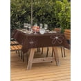 thumbnail image 3 of Outdoor Tablecloth with Umbrella Hole for Patio/Picnic/Party/Camping, Brown Waterproof Table Cloth Rectangle Table Cover Washable, Spring Flora (54"x 80"), 3 of 8