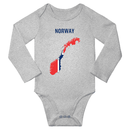 

Norway Flag Map Baby Long Slevve Rompers Clothes Outfits (Gray 18-24 Months)