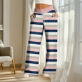 thumbnail image 5 of FRSASU Womens Casual Pants Straight Wide Leg Striped Drawstring Elastic High Waisred Loose Comfy Lounge Fashion Trouses with Pockets Pink, 5 of 6