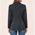 thumbnail image 5 of Womens Faux Suede Blazer Business Casual One Button Slim Suit Jackets Lapel Collar Solid Color Trendy Outfits Dark Gray XL, 5 of 9