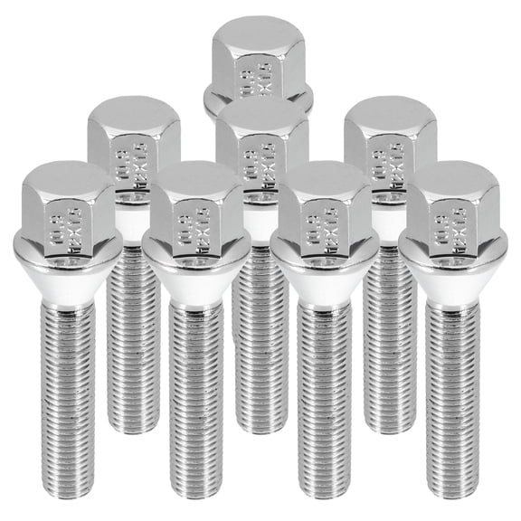 Unique Bargains M12 x 1.5 Wheel Bolts Taper 60° Taper Seat 17 mm Shank Wheel Bolts Chrome Wheel Studs Set 8pcs
