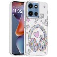thumbnail image 3 of For Motorola Moto G 5G 2025 Resin Epoxy Design Diamond Metal Edged Hybrid Case - G, 3 of 3