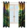 thumbnail image 3 of Green Fields Window Curtain Panels Grommet Blackout Curtains Blackout Curtains for Living Room, 3 of 7