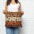 thumbnail image 2 of Burnt Orange Brown Pillow Covers 16x16 Inch Decorative Throw Pillow Cover, Farmhouse Dog Paw Vintage Sofa Pillowcases Accent Cushion Case Home Decor Bedroom Living Room, 2 of 6