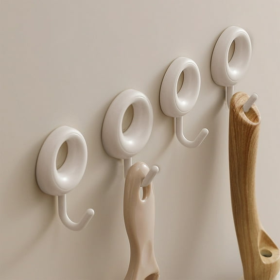 Strong Adhesive Hooks, Non Perforated Wall Hanging, Household Clothing Hook, Bathroom Kitchen Organizer, High Load Bearing, Traceless Removal, ABS Material, Space Saving