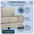 thumbnail image 3 of Serta Copenhagen 61" Rolled Arm Sofa, Easy Care Polyester, Loveseat or Couch for Small Spaces, Light Gray, 3 of 16