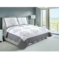 thumbnail image 1 of Marina Decoration Embroidered Stitching Coverlet Bedspread Ultra Soft Solid Bedding Summer Quilt Set with Quilted Sham, Silver Mandala Blazon Pattern, 1 of 6
