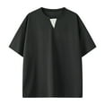 thumbnail image 1 of Usted Es Más Que una Camisa de Puntuación de Prueba, Tamaño Grande Color Sólido Cuello en V Manga Corta Suelta para Uso Casual Y Diario, 1 of 6