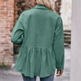thumbnail image 6 of IROINNID Shirts for Women Long Sleeve Deals Casual Button Down Loose Fit Pleated Blouse with Pocket,Green, 6 of 6