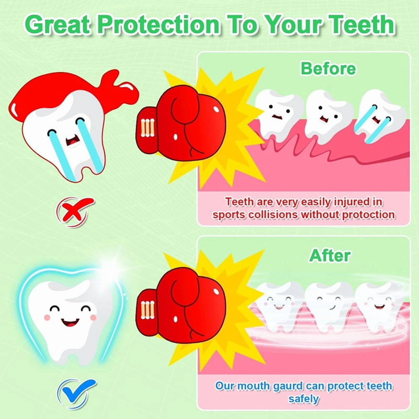 10 Packs Kids Youth Mouth Guard - Football Mouth Guard, EVA Food Grade Material Mouthpiece with Portable Case