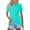 04# Turquoise, variant on Qwertyu Women's Short Sleeve Polo Shirts Summer Button Down Collared Tops Casual Loose Tees Navy 3XL