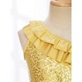 thumbnail image 4 of YONGHS Kids Girls Shiny Sequined Crop Top Jazz Modern Dance Tank Vest Dancewear 6-14 Gold 14, 4 of 7