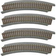 Walthers Trainline HO Scale Power-Loc Track/Gray Roadbed 18in Radius Curve 4-Pack