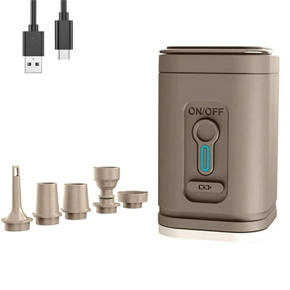 Electric Air Pump with Lights Wireless Air Compressor USB Charging Inflator/Deflator Pumps for Outdoor Ca