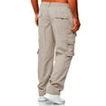 thumbnail image 4 of CHUOU Men All Season Fit Pant Casual All Solid Color Pocket Trouser Fashion Overalls Beach Straight Leg Fitness Sports Pockets Pant, 4 of 5