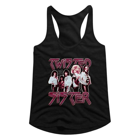 Twisted Sister Pretty In Pink Black Women's Racerback Tank Top