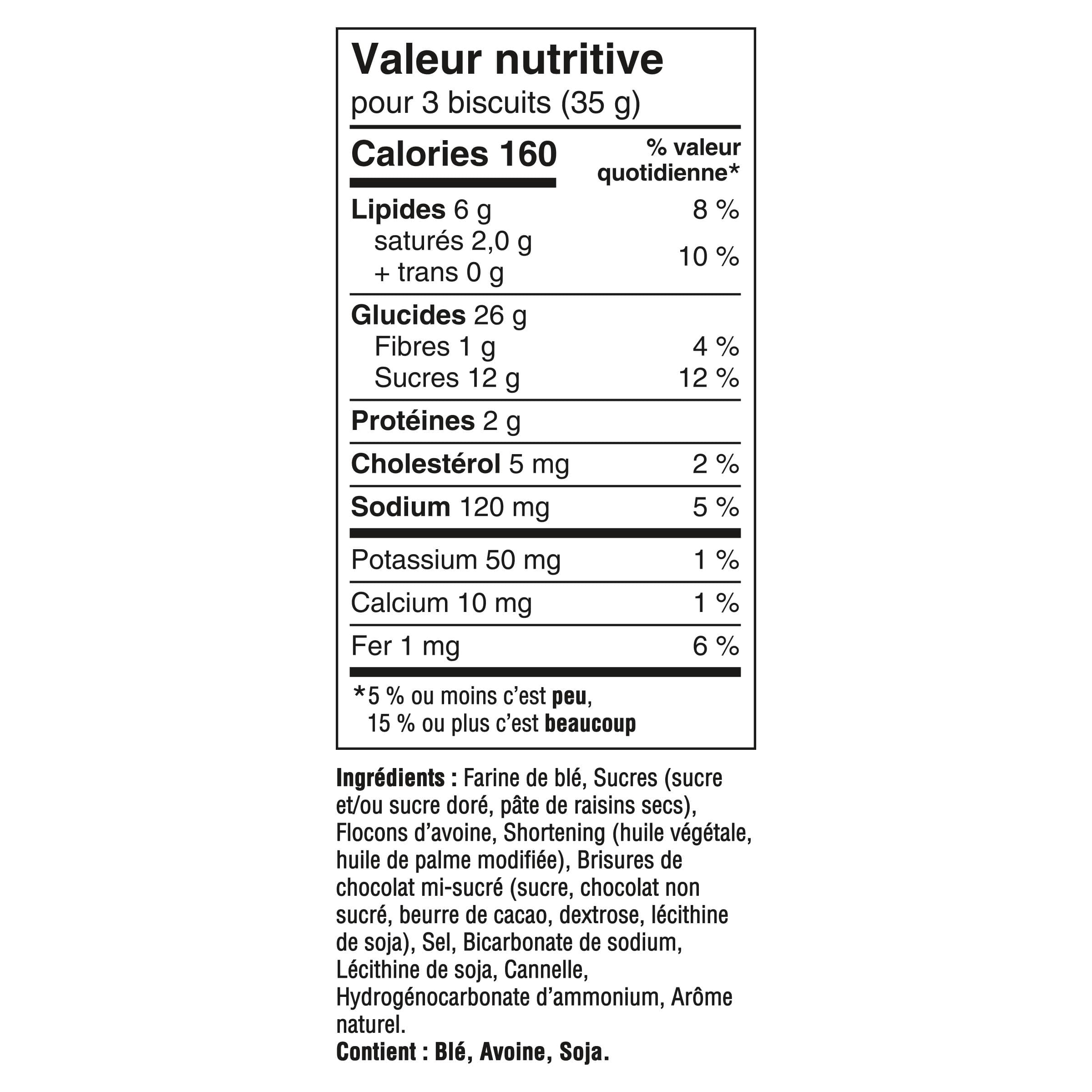 Biscuits Dad’s farine d’avoine et brisures de chocolat