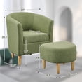 thumbnail image 4 of Lohoms Modern Curved Back Accent Chair with Ottoman, Green, 4 of 7