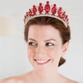thumbnail image 6 of OUNONA Elegant Bridal Headband with Red Rhinestones, 1 Piece for Weddings, Formal Events, Homecoming, Proms, and Special Occasions, 6 of 7