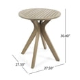 thumbnail image 6 of STAMFORD 27.5 Acacia Wood Outdoor Bistro Table, Weather-Resistant Round Patio Table with Sturdy X-Base, Perfect for Backyard Dinners, BBQ Serving, Balcony Seating, Grey, 6 of 10