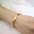 thumbnail image 2 of 3Ct Round Cut Women's Natural White Moissanite Bangle Bracelet in 14K Yellow Gold Plated, 2 of 5
