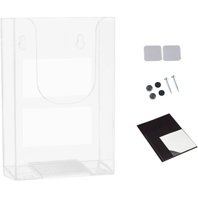 Generic Brochure Holder Wall Mount Pamphlet Holder Acrylic Rack Booklet Display Stand Clear Literature Holder for Paper, Exhibition, 11cmx4.2cmx16.5cm