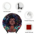 thumbnail image 4 of Disketp Cosmic Garden Woman Portrait Ceramic Plate Dinner Plates Bone China Decorative Plates Art Ceramic Ornaments for Wall Hanging Decoration -8in, 4 of 6