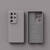 Compatible with Samsung S25 Ultra Case, Silky Touch Premium Soft Silicone Rubber Anti-Fingerprint Protective Flexible Bumper Case, Support Wireless Charging, Anti-Scratch Microfiber Lining, Lightgray