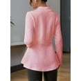 thumbnail image 6 of Zukuco Women's Casual Textured Blazer Lightweight One Button Cardigan Jacket with Ruffle Hem, Business Work Blazer, M, 6 of 7