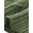 thumbnail image 5 of INSPIRE CHIC Women's Solid Color Turtleneck Oversize Long Sleeves Cable Knit Sweater S Green, 5 of 6