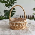 thumbnail image 3 of Clearance! Woven Storage Basket With Handles Wedding Flower Girl Baskets Wicker Laundry Basket Rustic Decorative Flower Basket, 3 of 8