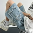 thumbnail image 7 of Men Denim Shorts Elastic Waist Short Jeans Summer Comfort Dailywear Bottoms, 7 of 7