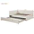 thumbnail image 7 of MODERNLUXE Full Size Daybed with Twin Size Trundle, L-Shaped Daybed Frame with USB Ports for Bedroom,Beige, 7 of 7