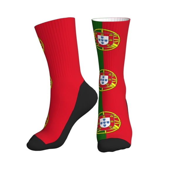 Men Women Portugal Flag Novelty Sports Design Casual Dress Socks