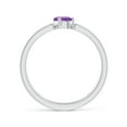 thumbnail image 2 of ANGARA Natural Tilted Pear Amethyst Solitaire Parallel Split Shank Ring in 14K White Gold for Women (Size-6x4mm) | February Birthstone, Anniversary, Jewelry Gift for Women | Natural Amethyst Ring, 2 of 9