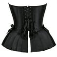 thumbnail image 3 of Grebrafan Corset Halloween Party Floral Pleated Trim Bustier Black Blue L, 3 of 5