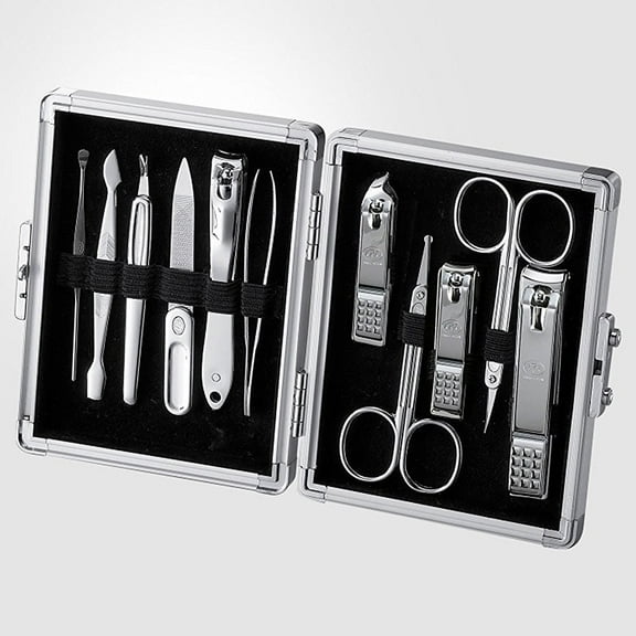 Korean Nail Clipper! World No. 1. Three Seven (777) Travel Manicure Grooming Kit Nail Clipper Set (11 PCs, TS-16000SVC), MADE IN KOREA, SINCE 1975.