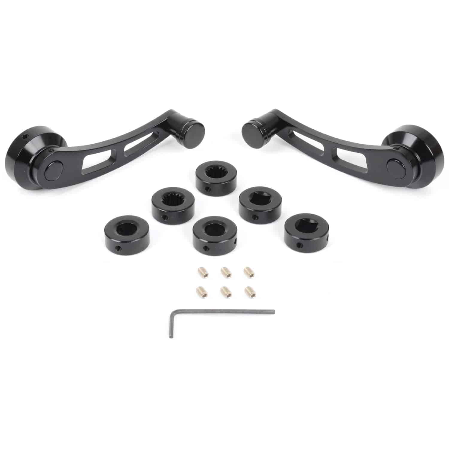JEGS 70306 Window Crank Handles 4.5 Long Anodized Black Pair Includes