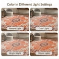 thumbnail image 7 of ODIKA 5'x7' Washable Area Rug Orange Fall Vintage Boho Farmhouse Terracotta Medallion with Distressed Floral for Dining Room, Under Table, Home Office, Non-Slip Chair-Friendly, 7 of 7