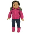 thumbnail image 2 of Sophia's Fleece Sweatshirt with faux fur Collar for 18" Dolls, Hot Pink, 2 of 4