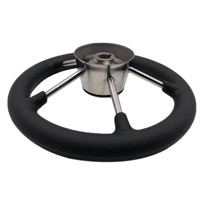Volante De material acero Inoxidable De 5 De 13.5 '' De Diámetro Con Agarre De Espuma shamjiam Volante de barco marino