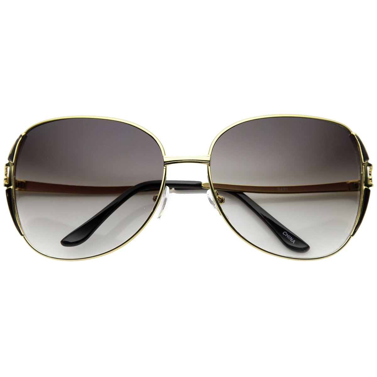 Fashion Metal Oversized Square Designer Sunglasses 9733